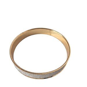 Gold Tone Glitter Bangle Bracelet Costume Jewelry